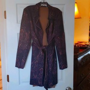 Woman's paisley faux suede jacket sz L